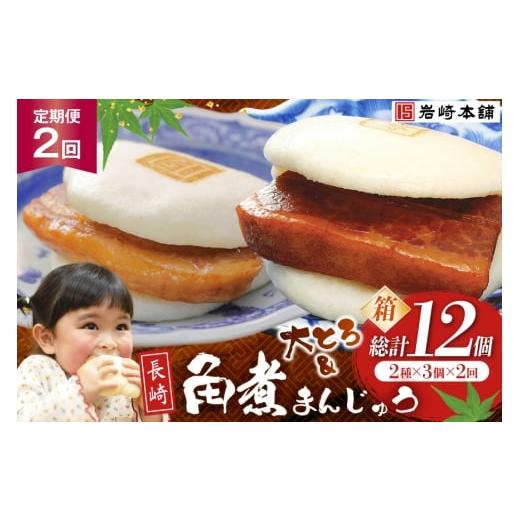 ふるさと納税 惣菜・レトルト 冷凍 長崎県 島原市 BJ063 岩崎本舗 2回定期便 長崎自慢セット(長崎角煮まんじゅう 3個・大とろ角煮まんじゅう 3個) (箱) 長崎県…
