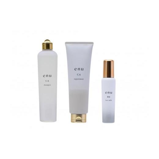 ふるさと納税 美容 滋賀県 草津市 中野製薬 enu エヌ 3点セット シャンプー CA 300ml/リペアメント CA 250g/ヘアミルク BM 100ml