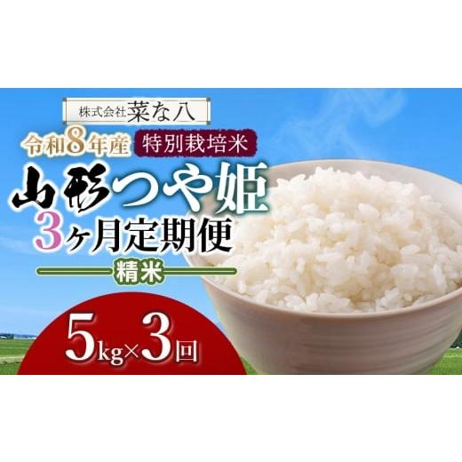 ふるさと納税 米 つや姫 山形県 鶴岡市 令和8年産先行予約 定期便 特別栽培米 山形つや姫 精米 5kg×3ヶ月 山形県鶴岡市産 株式会社菜な八(鶴岡ファーマー…