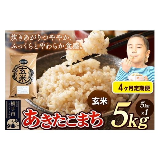 ふるさと納税 米 あきたこまち 秋田県 横手市 《令和7年産》《定期便4ヶ月》 米 あきたこまち 5kg 玄米 秋田県産 米 コメ 玄米 あきたこまち おいしい 美味し…の画像
