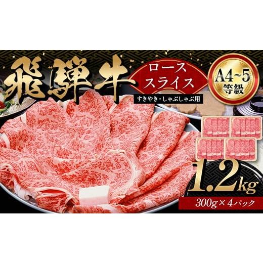 ふるさと納税 牛肉 ロース 岐阜県 坂祝町 A4等級以上 飛騨牛ローススライス 1.2kg 300g×4パック しゃぶしゃぶ すき焼き 和牛 牛肉 牛肉 肉 和牛 すき焼き し…