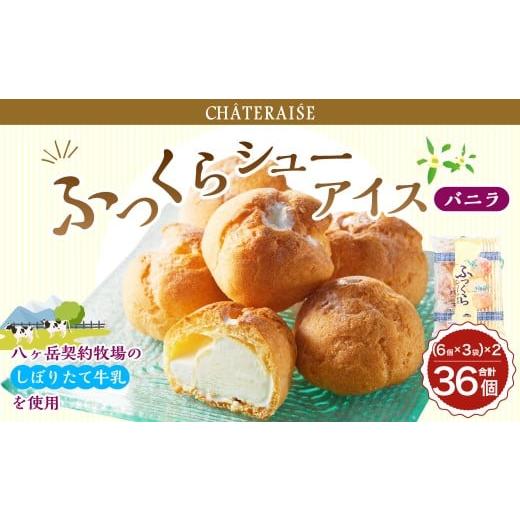 ふるさと納税 菓子 アイス 山梨県 中央市 シャトレーゼ ふっくら シューアイス(バニラ) 個包装 18個入×2セット 計36個 / スイーツ デザート お菓子 おか…