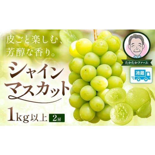 ふるさと納税 ぶどう マスカット 岡山県 笠岡市 ぶどう シャインマスカット マスカット 2房 1kg [9月上旬-9月下旬頃出荷] たかたかファーム ブドウ 葡萄 マ…