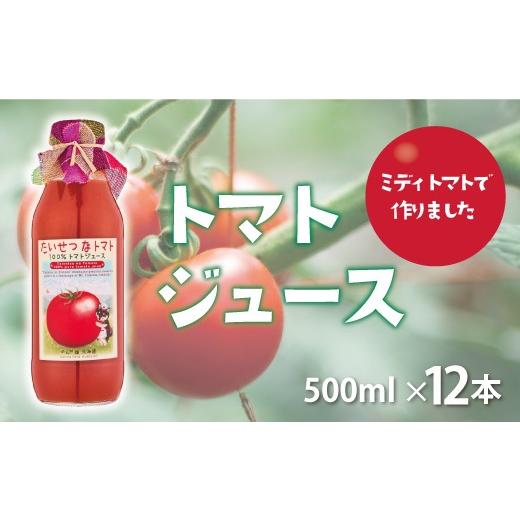 ふるさと納税 果汁飲料 トマト 北海道 当麻町  ミディトマト使用 のんの畑北海道のトマトジュース「たいせつなトマト」 500ml×12本の画像