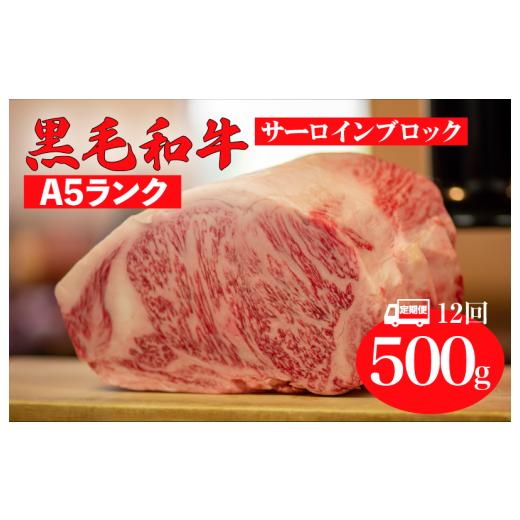 ふるさと納税 牛肉 サーロイン 奈良県 河合町 全12回定期便 黒毛和牛 A5ランク サーロイン ブロック 500g ステーキ用ソース付 サーロイン さーろいん ステー…