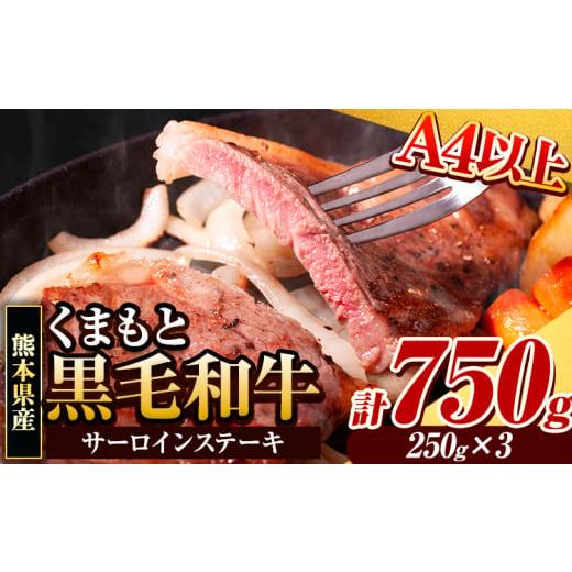 ふるさと納税 牛肉 サーロイン 熊本県 氷川町 くまもと黒毛和牛 サーロインステーキ 内容量 750g 牛肉 冷凍 [30日以内に出荷予定(土日祝除く)] くまもと黒毛…