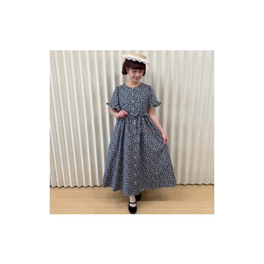 ふるさと納税 服 女 秋田県 羽後町 先行予約 アトリエ小町 ワンピース (renka ep2)小花柄・ネイビー フリーサイズ 青木美沙子さんコラボ 服 ロリータ ロリ…