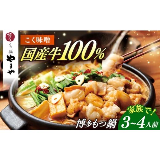 ふるさと納税 モツ鍋 福岡県 築上町 博多もつ鍋やまや もつ鍋 こく味噌味(3〜4人前) ABES019 18000 18000円