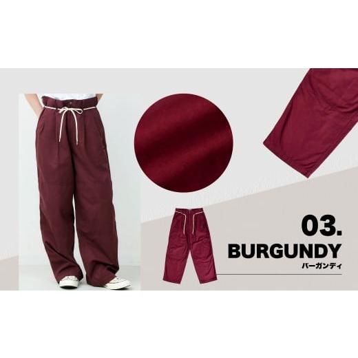 ふるさと納税 服 岡山県 倉敷市 BRENOA チノワイドパンツ バーガンディ( Sサイズ / Mサイズ / Lサイズ ) チノ パンツ チノパンツ チノパン ズボン ファッ…