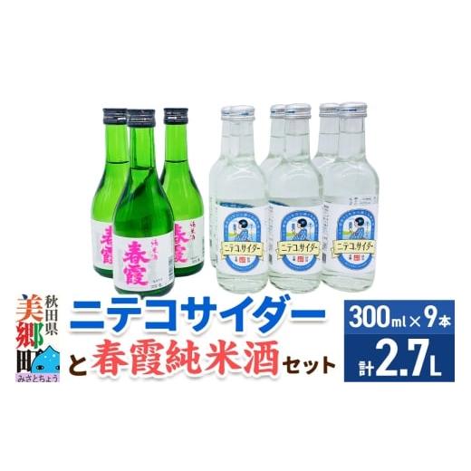 ふるさと納税 炭酸飲料 サイダー 秋田県 美郷町 炭酸飲料 日本酒 ニテコサイダー6本と春霞純米酒3本のセット