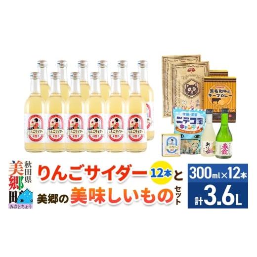 ふるさと納税 炭酸飲料 サイダー 秋田県 美郷町 炭酸飲料 りんごサイダー12本と美郷の美味しいものセット