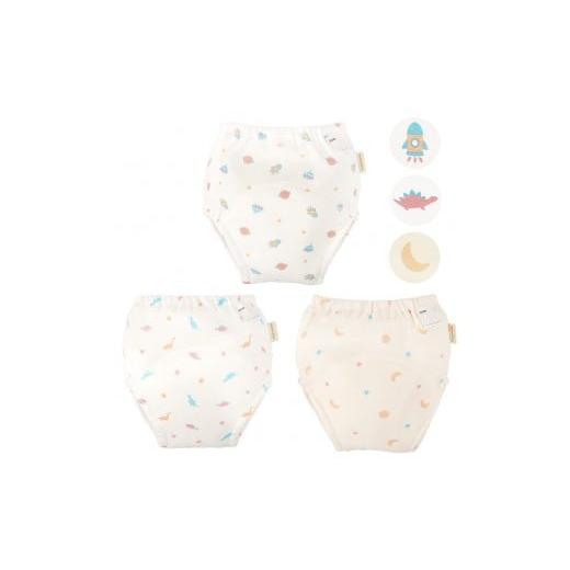 ふるさと納税 雑貨・日用品 神奈川県 川崎市 100サイズ 「おねむうパンツ」6重トレーニングパンツ3枚セット ・A(スペース、ザウルス、ムーンスター) 100サ…