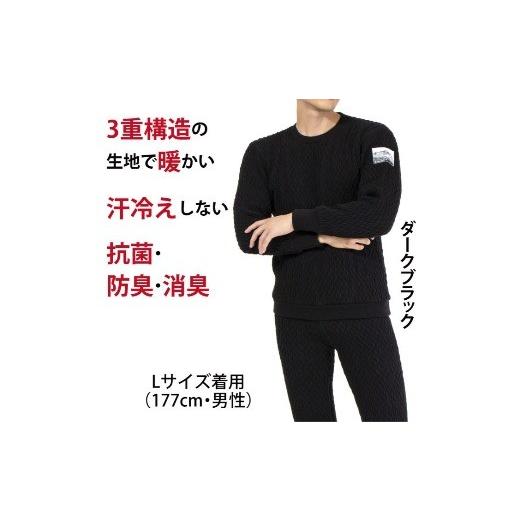 ふるさと納税 服 男 高知県 四万十市 防寒肌着 ひだまり エベレストＸ 紳士 丸首 アンダー ダークブラック S 高知県 高知 四万十市 四万十 しまんと 日本製 高…_3