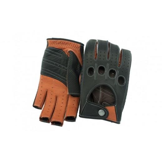 ふるさと納税 服 男 香川県 さぬき市 ブラック×キャラメル/SS ドライビンググローブ 補強付 ロングフィンガー カカザン CACAZAN 革手袋 レザーグローブ メ…