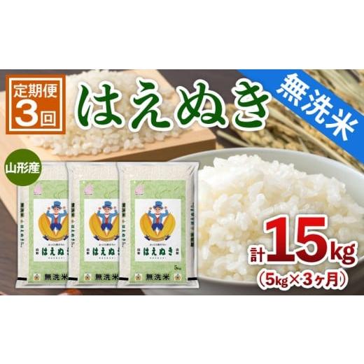 ふるさと納税 米 はえぬき 山形県 山形市 定期便3回 山形産 無洗米 はえぬき 5kg×3ヶ月(計15kg) FY25-441