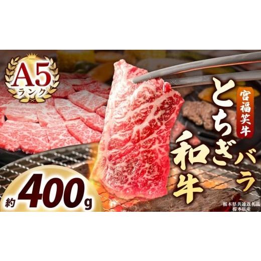ふるさと納税 牛肉 すき焼き 栃木県 矢板市 宮福笑牛(とちぎ和牛) A5 バラ焼き肉 約400g|数量限定 黒毛 和牛 牛肉 国産牛 国産 ブランド牛 お肉 切り落とし …
