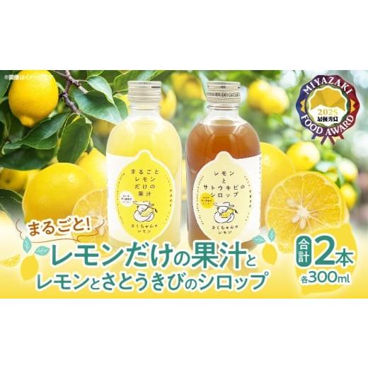 ふるさと納税 果汁飲料 宮崎県 日南市 果汁100%「まるごとレモンだけの果汁」と「レモンとさとうきびのシロップ」セット 合計2本 果物 フルーツ くだもの れ…