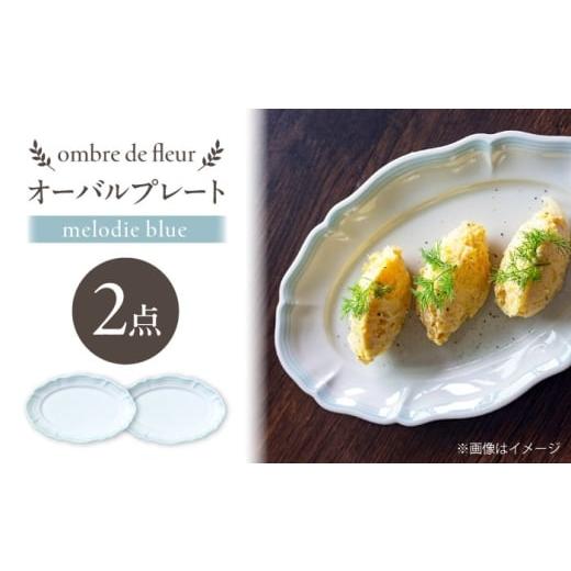 ふるさと納税 食器・グラス セット 長崎県 波佐見町 波佐見焼 ombre de fleur オーバルプレート melodie blue 2枚セット 翔芳窯