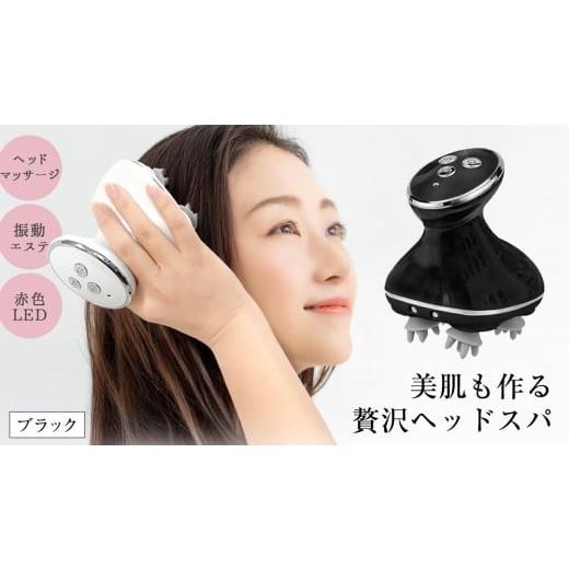 ふるさと納税 美容 茨城県 つくばみらい市 頭皮マッサージャー ブラック ヘッドマッサージ 頭皮マッサージ リフトケア 頭皮ケア 頭皮エステ 電動頭皮ブラシ US…の画像