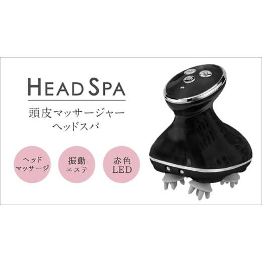 ふるさと納税 美容 茨城県 つくばみらい市 頭皮マッサージャー ブラック ヘッドマッサージ 頭皮マッサージ リフトケア 頭皮ケア 頭皮エステ 電動頭皮ブラシ US…の画像