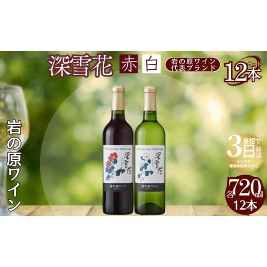 ふるさと納税 ワイン 白ワイン 新潟県 上越市 ワイン 岩の原ワイン 深雪花 赤白12本セット(赤×6本、白×6本 各720ml) アルコール 酒 ギフト 新潟 上越 最短…