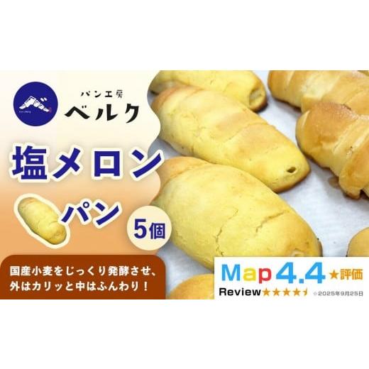 ふるさと納税 パン 愛知県 稲沢市 国産小麦と職人の技 パン工房ベルクの「塩メロンパン」5個セット