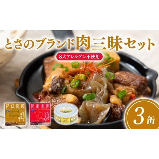 ふるさと納税 豚肉 高知県 黒潮町 とさのブランド肉三昧set 3缶セット 3種×各1缶 四万十ポーク 土佐 あかうし 土佐はちきん 豚肉 豚 防災 災害 備蓄 非常食 …