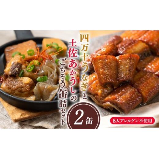 ふるさと納税 牛肉 すき焼き 高知県 黒潮町 四万十うなぎと土佐あかうしのごちそう缶詰2缶セット(山椒付き) 土佐 あかうし うなぎ うし 牛 鰻 蒲焼き 防災 …