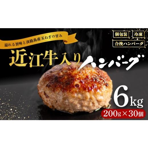 ふるさと納税 肉 滋賀県 竜王町 5月発送 近江牛 入り ハンバーグ 200g×30個 計6kg 淡路島の玉ねぎ入り 冷凍 真空 小分け 個包装 肉汁 たっぷり 大容量 大き…