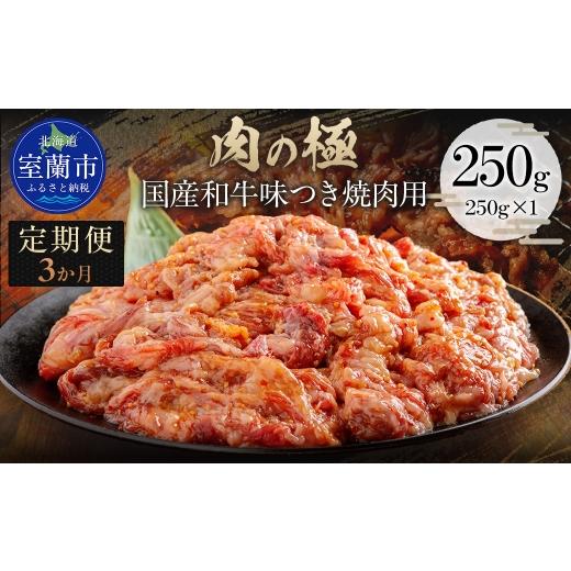 ふるさと納税 牛肉 焼肉・バーベキュー 北海道 室蘭市 3か月定期便 国産和牛味つき焼肉用 250g (250g×1) ふるさと納税 人気 おすすめ ランキング 肉 牛肉 和…