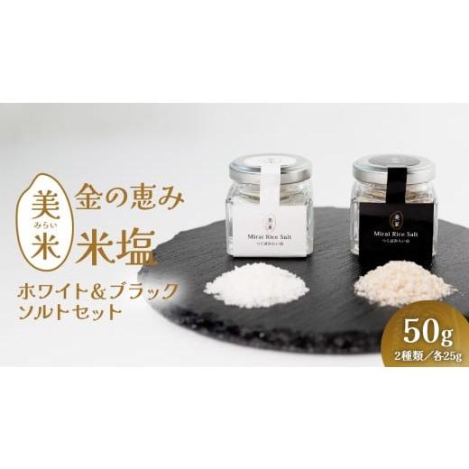 ふるさと納税 塩・だし 茨城県 つくばみらい市 金の恵み米塩 美米〜みらい〜 ホワイト&ブラックソルトセット(米塩&もみ殻ロースト) ソルト しお salt 食べ…