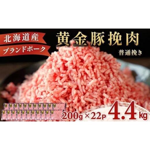 ふるさと納税 豚肉 ハンバーグ 北海道 伊達市 3月発送 黄金豚 ブランドポーク 北海道 豚ひき肉 普通挽き 200g 22パック 計4.4kg | 伊達産 黄金豚 三元豚 ミン…