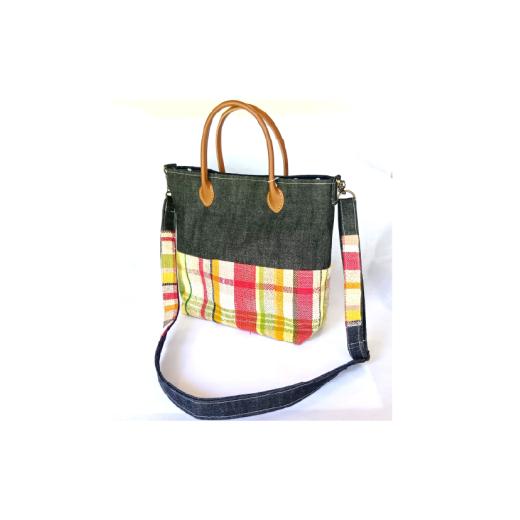 ふるさと納税 雑貨・日用品 奈良県 河合町 さをり織り ショルダートートバッグ 思いやり型返礼品(支援型) 障がい者支援 福祉作業所 障害者 手作り