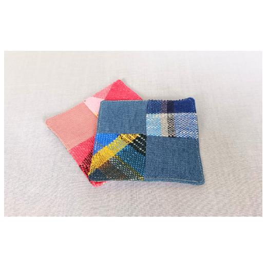 ふるさと納税 雑貨・日用品 奈良県 河合町 さをり織り コースター 2枚 思いやり型返礼品(支援型) 障がい者支援 福祉作業所 障害者 手作り