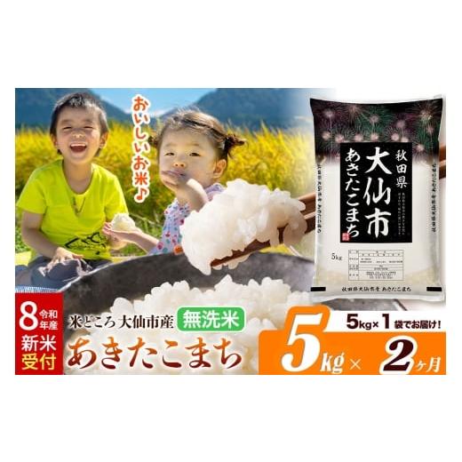ふるさと納税 米 あきたこまち 秋田県 大仙市 [令和8年産 新米受付][定期便2ヶ月]米 無洗米 米どころ秋田県大仙市産 あきたこまち5kg(5kg×1袋)