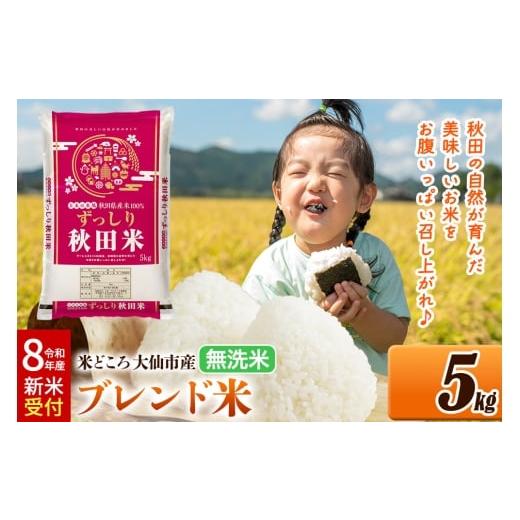 ふるさと納税 米 ブレンド 秋田県 大仙市 [令和8年産 新米受付] 米どころ 秋田県大仙市産 ブレンド米 無洗米 5kg(5kg×1袋)
