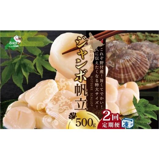 ふるさと納税 魚貝類 ホタテ 北海道 別海町 毎月2ヶ月定期便 驚きの大きさ ジャンボ ほたて 北海道 冷凍ホタテ 貝柱 ジャンボホタテ500g ( 北海道 野付 ほた…