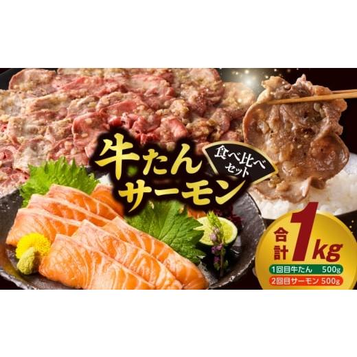 ふるさと納税 牛肉 セット 大阪府 泉佐野市 チョイス限定 牛タン&サーモン 食べ比べ セット 総量1kg 牛肉 焼肉 牛たん 海鮮 サーモン お楽しみ 福袋 別送