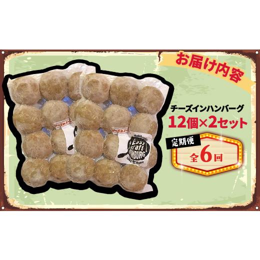 ふるさと納税 鶏肉 北海道 帯広市 毎月定期便 チーズ in ハンバーグ　生(12個入) 2セット全6回 4080186_2