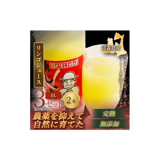 ふるさと納税 果汁飲料 りんご 青森県 青森市  栽培期間中農薬を減らしたりんごを丸ごと使用 リンゴジュース(1L×2本)3セット 青森産 限定生産 1700944の画像