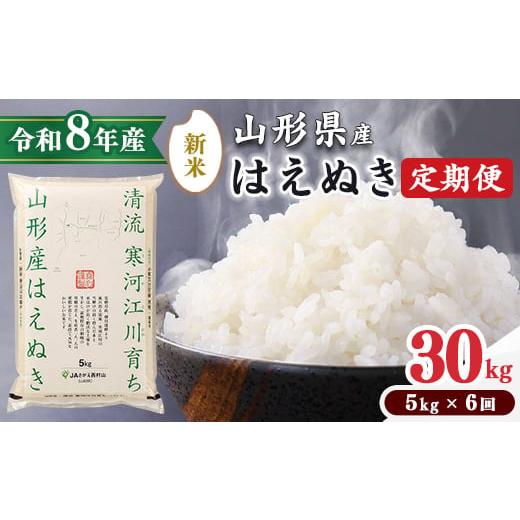 ふるさと納税 米 はえぬき 山形県 寒河江市 2026年10月下旬開始 令和8年産 定期便 はえぬき計30kg お米 定期便(5kg×6回) 清流寒河江川育ち 山形産はえぬき…