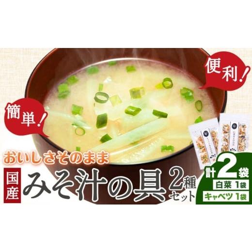 ふるさと納税 野菜類 加工品 熊本県 大津町 国産 乾燥野菜 みそ汁 2種セット キャベツ 1袋 白菜 1袋 合計 2袋 吉良食品 [30日以内に出荷予定(土日祝除く)] …