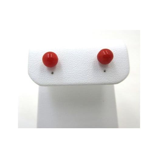 ふるさと納税 アクセサリー ピアス 高知県 宿毛市 土佐沖血赤珊瑚 約5.25〜5.5mm玉 K18 ピアス (fpi-204)