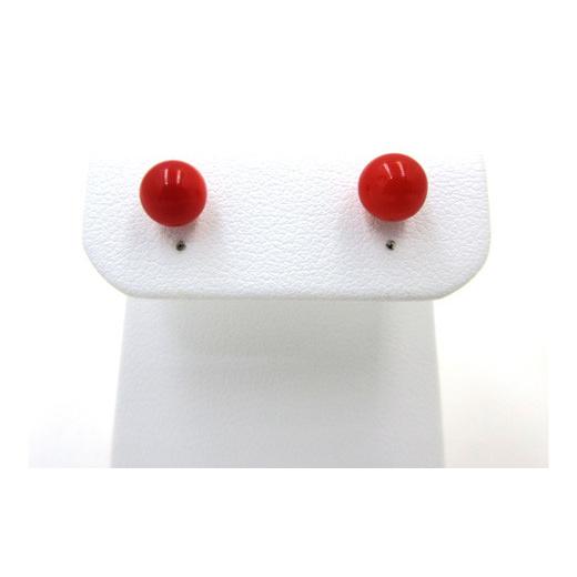 ふるさと納税 アクセサリー ピアス 高知県 宿毛市 土佐沖血赤珊瑚 約5.5〜5.75mm玉 K18 ピアス (fpi-205)