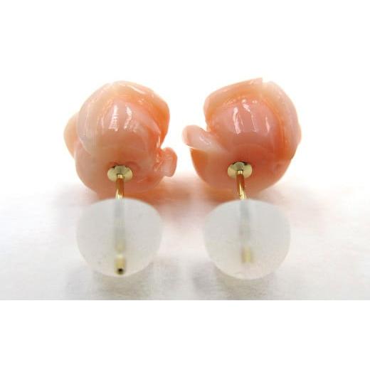 ふるさと納税 アクセサリー ピアス 高知県 宿毛市 ピアス ピンク 珊瑚 バラ K18 サンゴ 約10mm アクセサリー ジュエリー 天然 ファッション 女性 レディース …