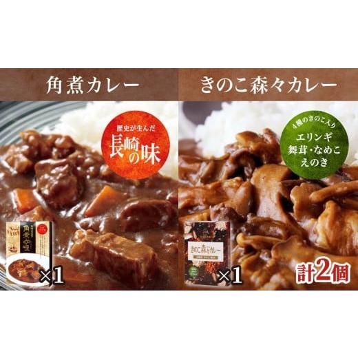 ふるさと納税 惣菜・レトルト 長崎県 佐世保市 E508 ごろごろ具だくさん ポストにお届け きのこ森々カレー・角煮カレーセット 長崎豊味館 簡単 レトルト カレ…