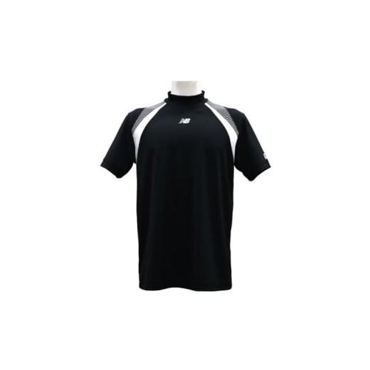 ふるさと納税 服 石川県 能美市   ニューバランスゴルフ ウェア 半袖 モックネックシャツ メンズ UVカット ブラック 012-6166002 Mサイズ M