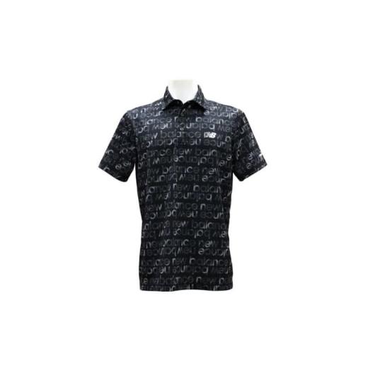 ふるさと納税 服 石川県 能美市   ニューバランスゴルフ ウェア 半袖 ポロシャツ メンズ 通気性 ブラック 012-6168007 Lサイズ L