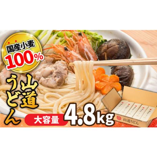 ふるさと納税 うどん 乾めん 長崎県 南島原市 通常配送 島原 手延べうどん 山道うどん 国産小麦100% 160g×30袋 4.8kg / 島原手延べ うどん ウドン 饂飩 乾…