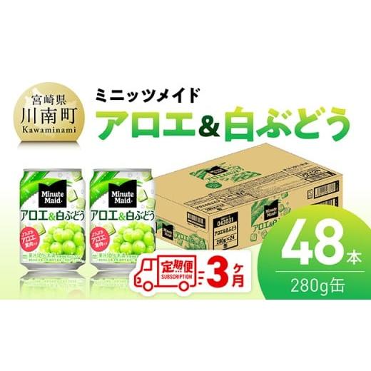 ふるさと納税 果汁飲料 ぶどう 宮崎県 川南町 3ヶ月定期便 ミニッツメイド「アロエ&amp;白ぶどう」280g缶 48本(24本×2箱) 飲料 アロエ 白ぶどう 果汁 長期…